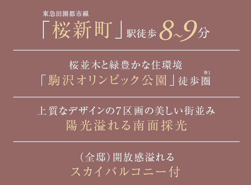 「桜新町」駅徒歩8～9分